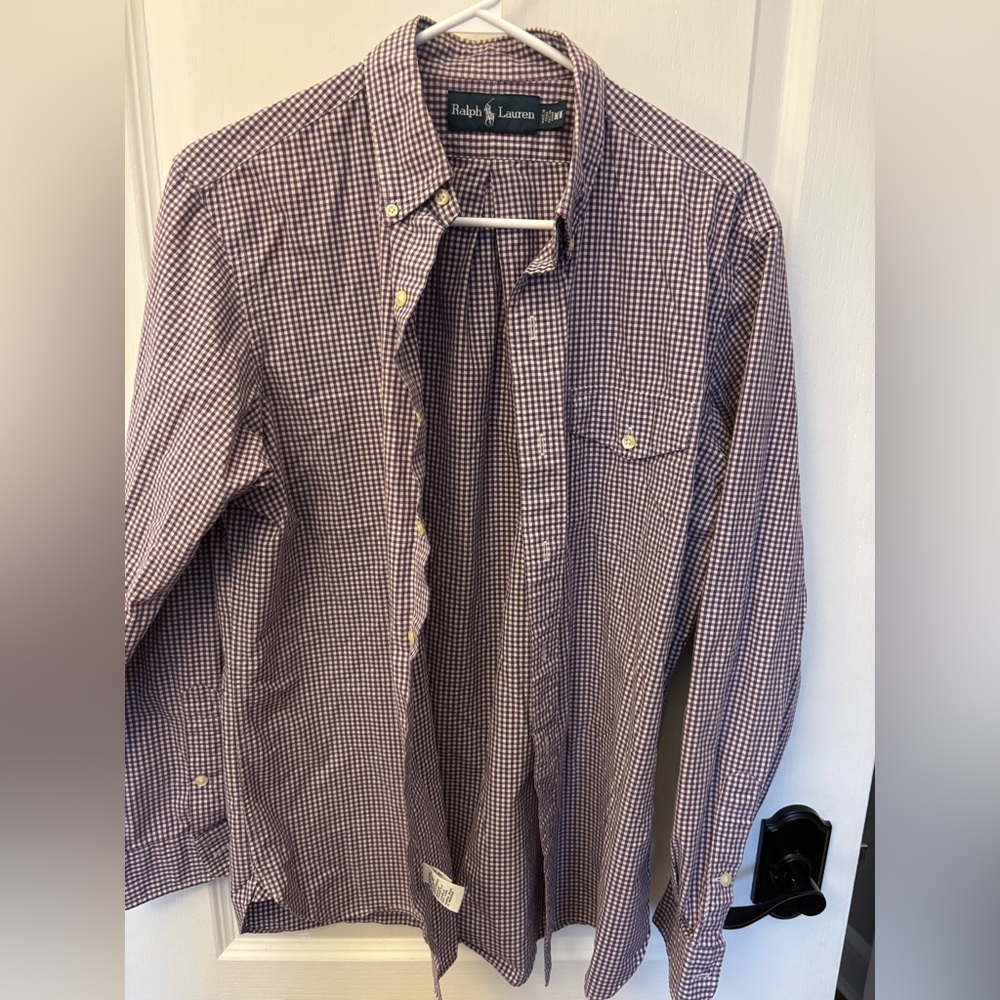 Ralph Lauren Men's Purple Gingham Shirt